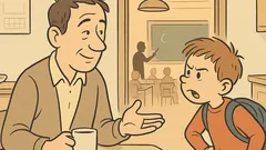 Vic: »Oče, kaj so diskretna vprašanja?«