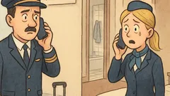 Vic: Blondinka in vrata z napisom »Ne moti«