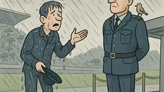 Vic: Dva policista na dežju varujeta tekmo