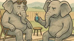 Vic: Sedita dva slona ob bazenu...