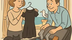 Vic: Mož in žena gresta na morje