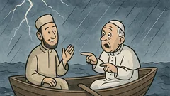 Vic: V čolnu sta hodža in papež…