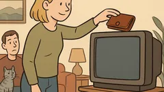 Vic: Zakaj plavolaska položi denarnico na TV?