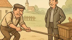 Vic: Štef, zakaj vlečeš to špago?