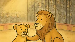 Vic: Mlad lev prvič nastopa v cirkusu...