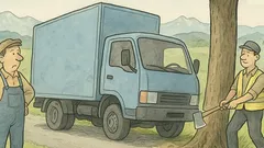 Vic: Tovornjakar trči v drevo...