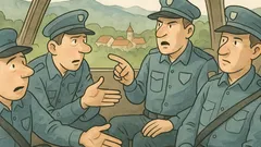 Vic: Štirje policisti v avtu se kregajo