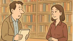 Vic: V knjigarni moški vpraša prodajalko…