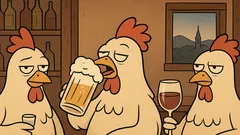 Vic: Trije piščanci sedejo za šankom...