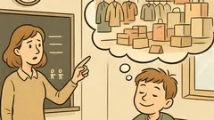 Vic: Učiteljica vpraša Iva: »Kateri je to čas?«