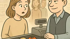 Vic: Mlada ženska pride v trgovino