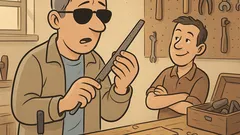 Vic: Slepec zaide v delavnico...